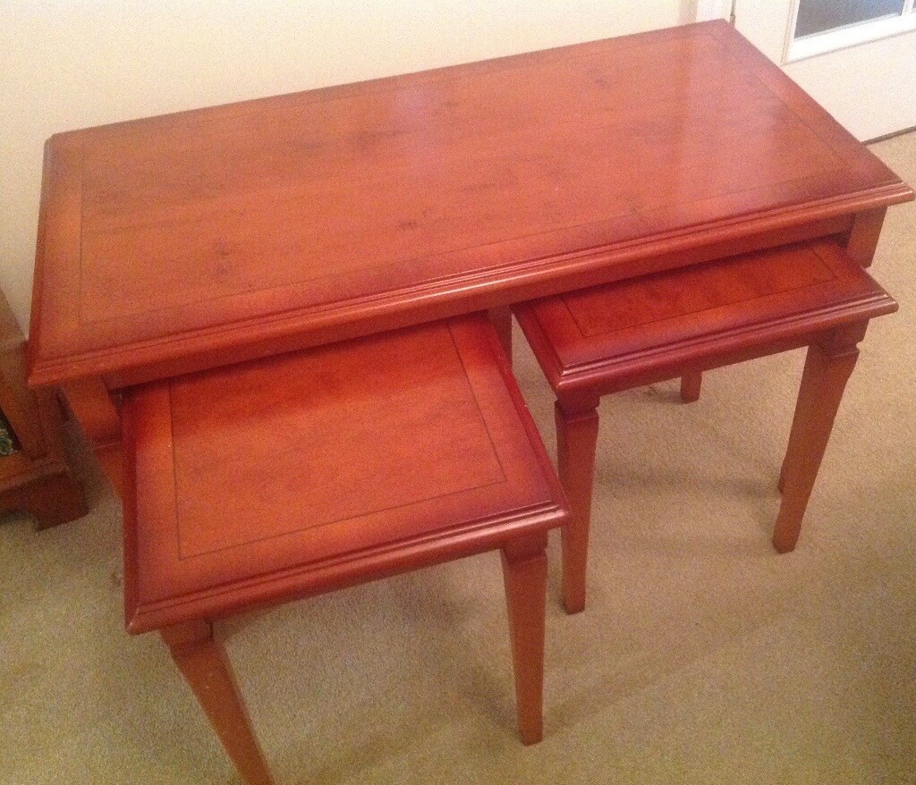 Yew Wood. Nest of Coffee Tables. in Verwood, Dorset Gumtree