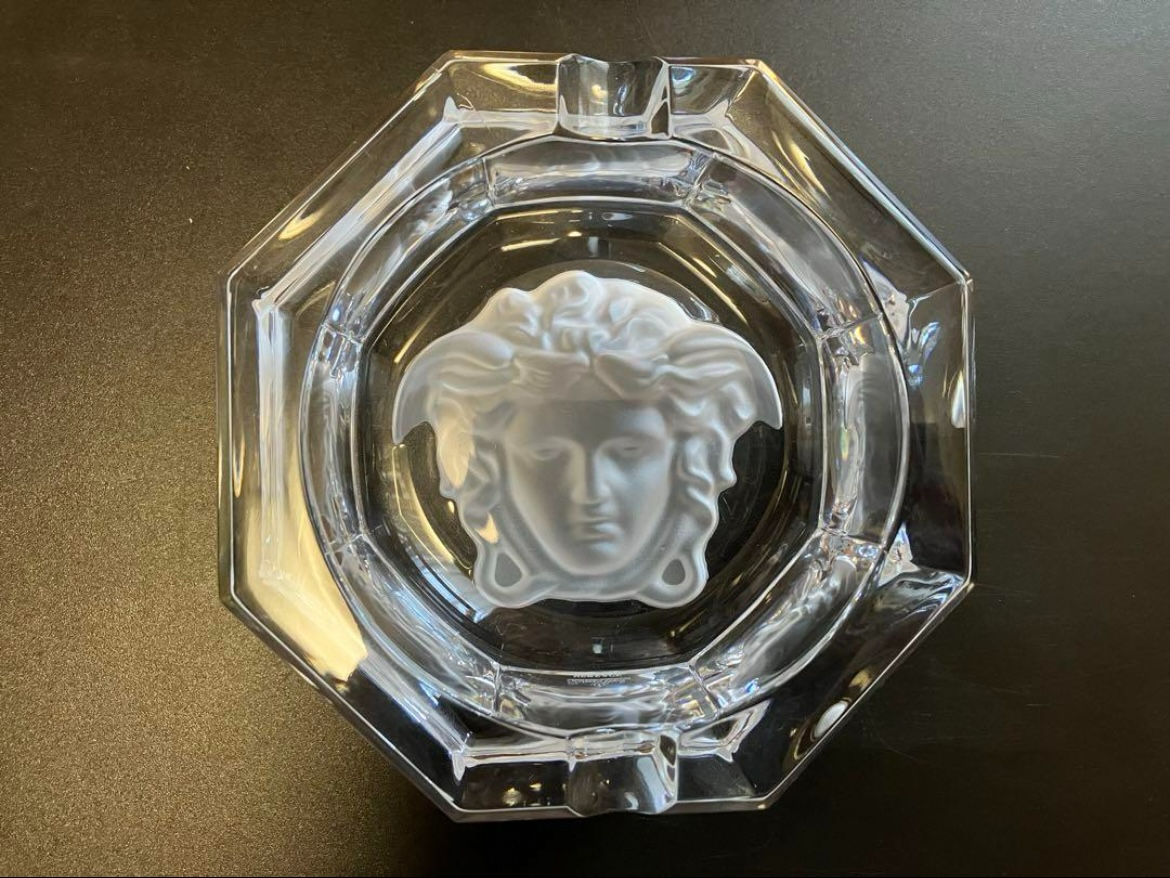 Versace Rosenthal Collaboration Medusa Crystal Ashtray accessory case