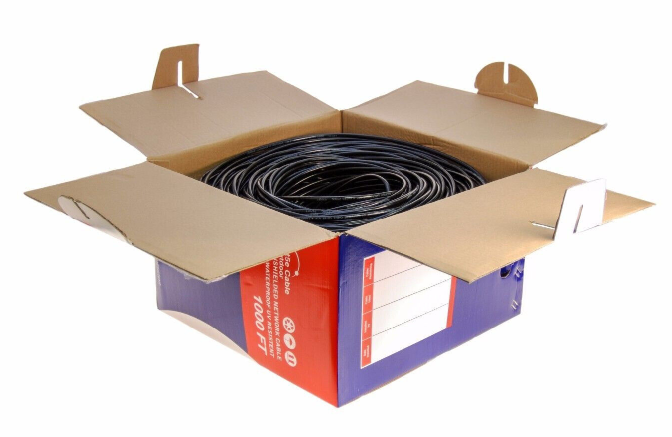 1000ft CAT5 UTP OUTDOOR Ethernet Network Cable 24AWG PE Solid Direct Burial Wire