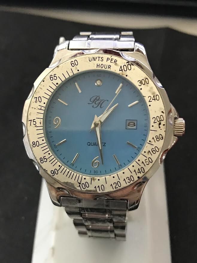 PARIS HILTON  cocktail 時計 Paris Hilton 42mm Blue Diale Silver Tone Mens Quartz Watch