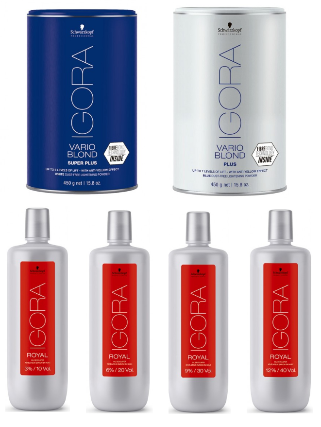 IGORA BLUE LIGHTENING POWDER450g2個 Schwarzkopf Igora Vario Blond Bleach Blue/White Powder 450g
