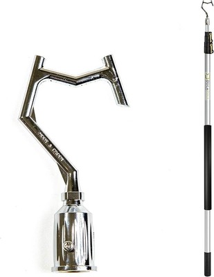 DocaPole 5-12 Foot (20 ft Reach) Hook with Telescopic Extension Pole for Hang...