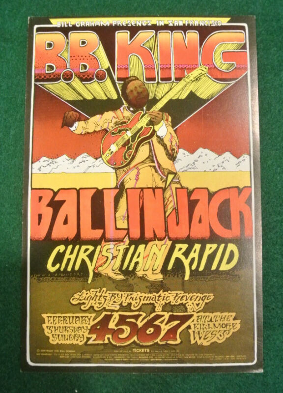 1970 Bill Graham BB KING Fillmore West hand bill flyer