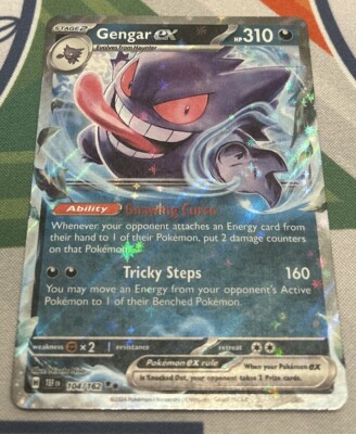 Gengar EX 104/162 Full Art Temporal Forces Pokemon Card NM Mint