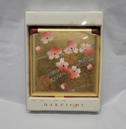 haku様 Hakuichi Japan compact mirror makeup womens gold leaf and