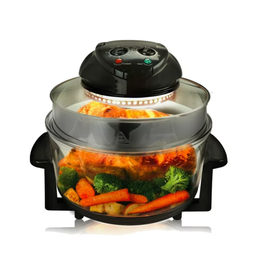 MegaChef Multipurpose Countertop Halogen Oven Air Fryer/Rotisserie/Roaster Black