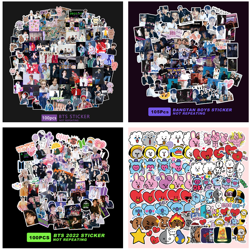 BTS Stickers VSCO Flask Skateboard Bicycle Notebook MOBILE CUP 55-100PCS / Pack