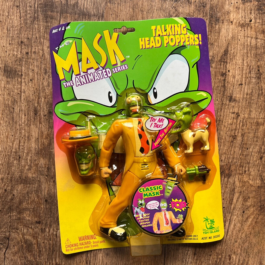 1997 Vintage Toy The Mask The Animated Series Talking Head Poppers