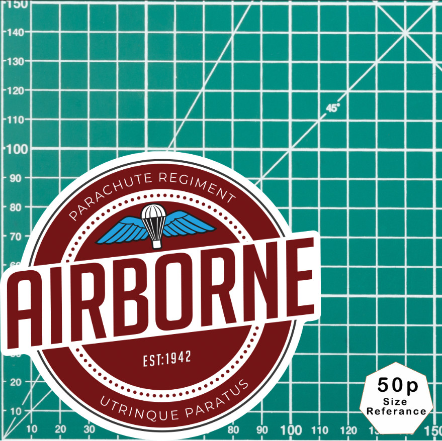 Waterproof Vinyl Decal - Parachute Regiment Airborne| Retro | UV Laminated - Picture 4 of 5