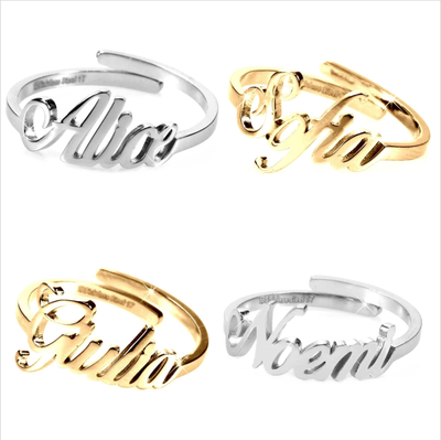 Anello con nome acciaio sale