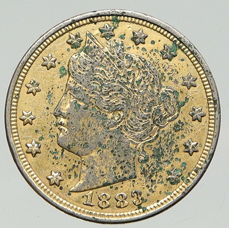 1883 UNITED STATES US LIBERTY NO CENT Old Gilt Racketeer