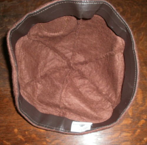 Vtg GIRL SCOUT OF AMERICA sz L Brownie Beanie Wool Blend HAT  ~ Blue Logo  ~ USA