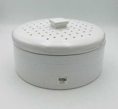 Crate & Barrel Farmhouse Ceramic Pancake Pita Bread Tortilla Warmer 550-256