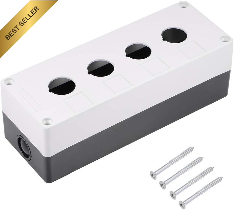 Push Button Switch Control Station Box 22Mm 4 Button Aperture White and Black