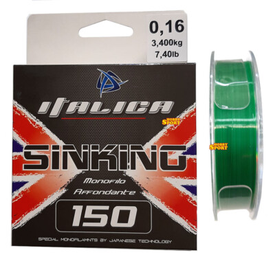 FILO AFFONDANTE PESCA INGLESE ITALICA 150 MT DIAMETRO  0,16 mm  COLORE VERDE