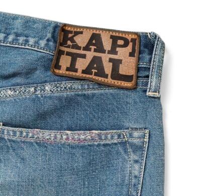 Pre-owned Kapital 14oz Denim 5p Pants Monkey Cisco Dixie Remake In Blue