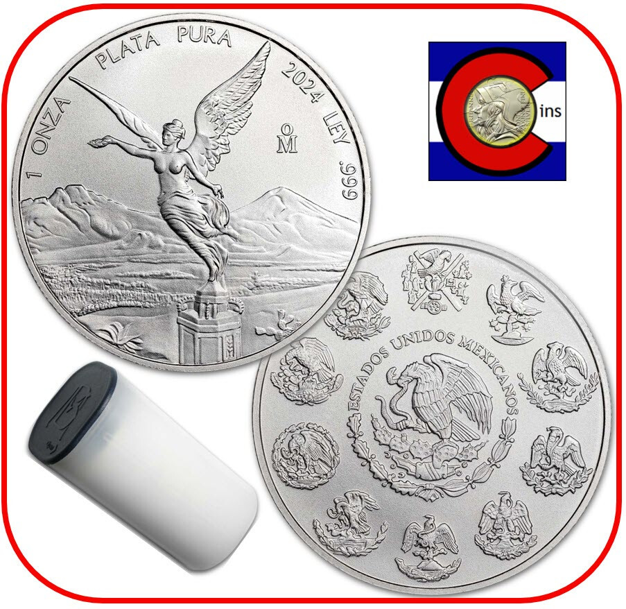 2024 Mexico BU Silver Libertad 1 oz Coin -- Tube of 25 Coins