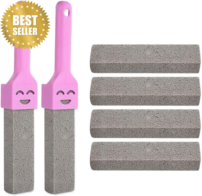 6PCS Pumice Stone for Toilet Bowl Cleaning,2 with Smiling Handle for Cleaning To