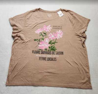 New women's M 3X J Crew Factory collector tee French flower market graphic t