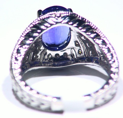 3.00CT 14K Gold Natural Tanzanite Diamond Vintage AAA Wedding Engagement Ring