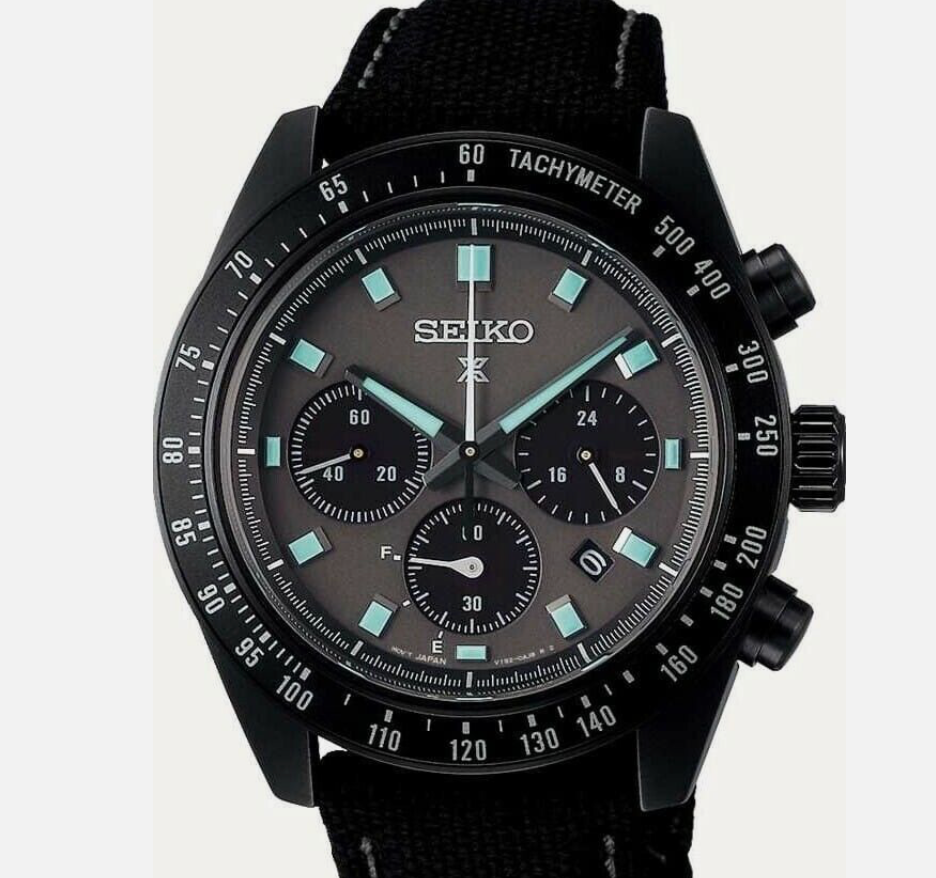 Pre-owned Seiko Ssc923 Speedtimer Watch "night Vision" Black Solar Chronograph 100 Meter