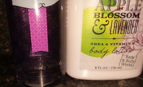 Bath & Body Works APPLE BLOSSOM & LAVENDER Fragrance Mist & Body Lotion 2pc Set