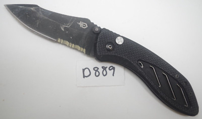 Gerber Instant Assisted Pocket Knife Black Drop Point Combo Edge Flipper
