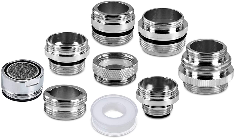 9 Pieces Faucet Adapter Kit, Brass Aerator Adapter Male Female Kitchen Sink Fauc