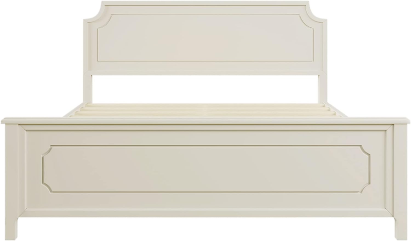 King Bed Frame with Headboard Wood Platform Beds, King Size Panel Bed Belgrave H