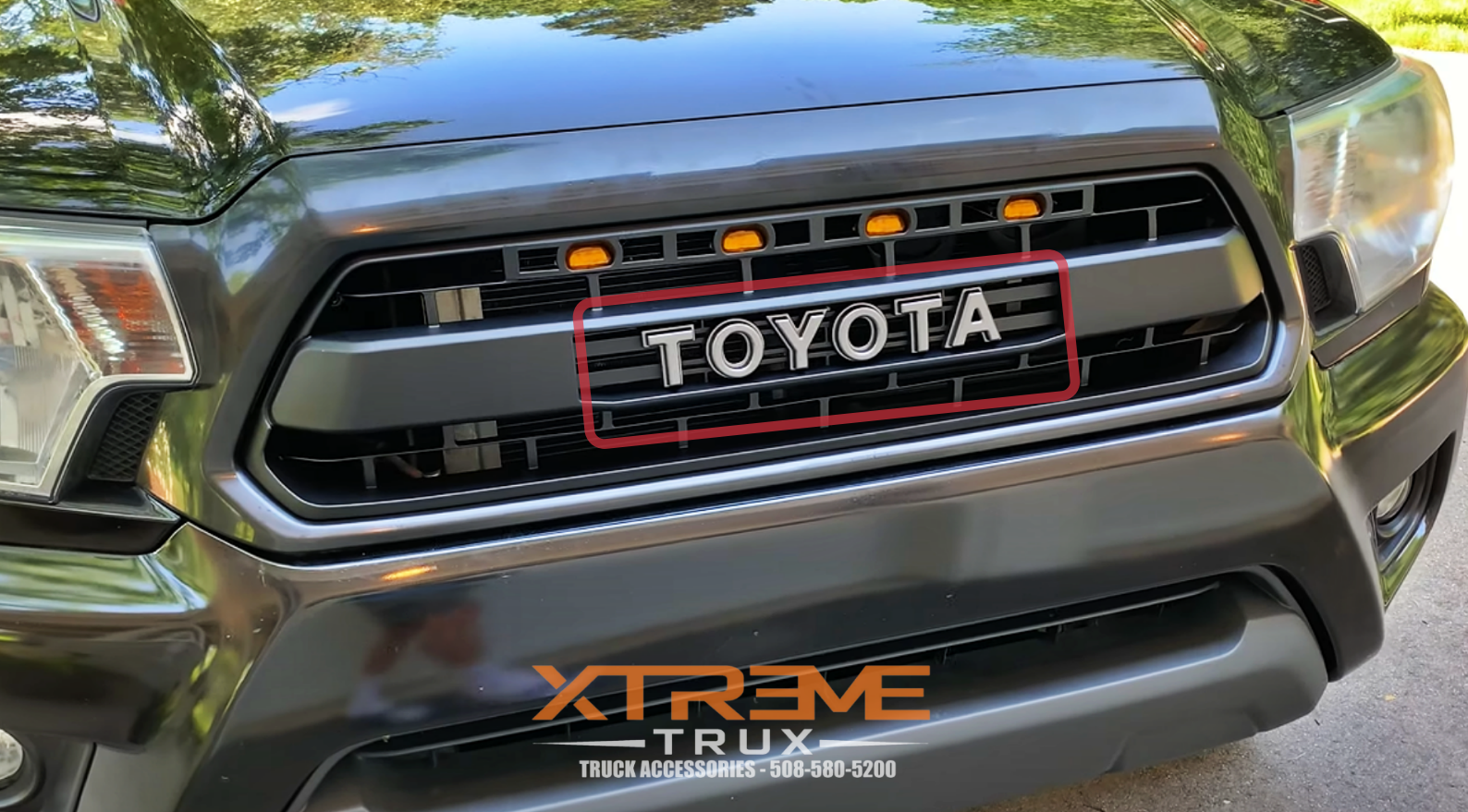ダーリッチ New Silver Grille Letters Fits 05-11 Toyota Tacoma TRD PRO Style