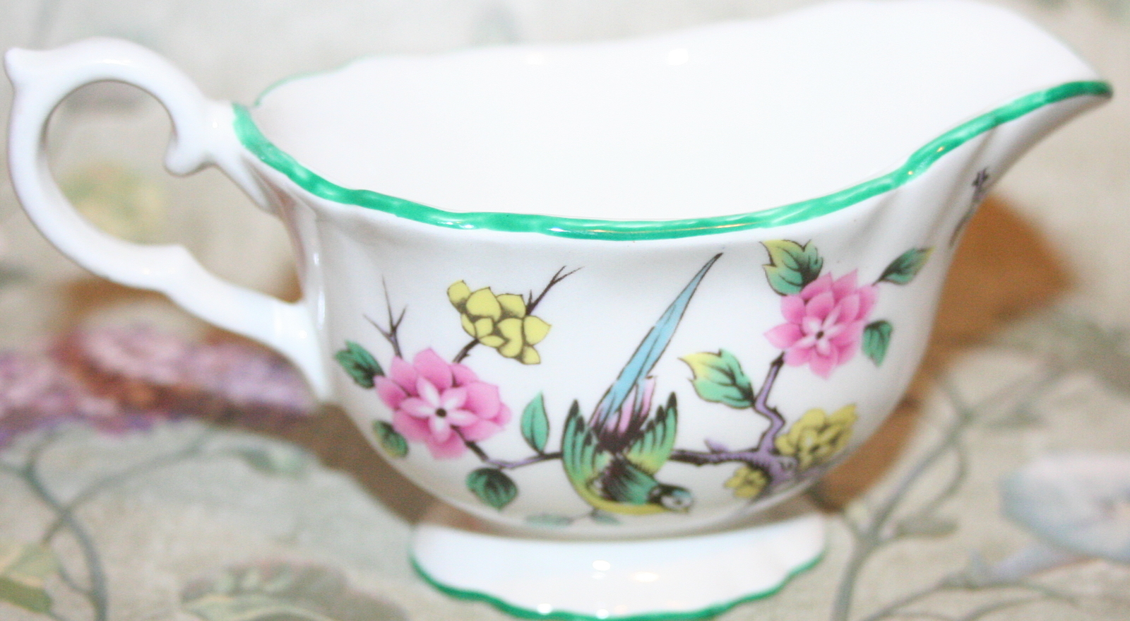 James Kent Old Foley Chinese Rose Mini Creamer Green Trim Made in England