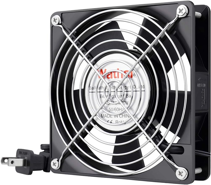 1225 AC AXIAL Small Mini Muffin Exhaust Fan 110V 120V Dual Ball for DIY Cooling