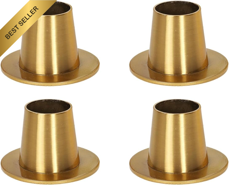 4 Pcs Modern Taper Metal Candle Stands Decorative Centerpiece Gold