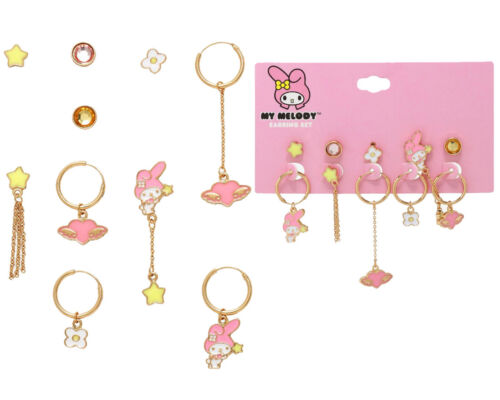 Sanrio My Melody Mismatch Earring Set of 10PCs Studs and Hoops