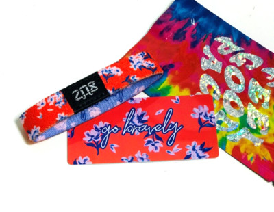 ZOX **GO BRAVELY** Silver single Mediuml Mys/FG NIP Wristband w/Card