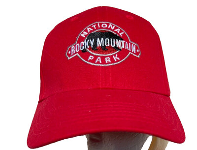 Rocky Mountain National Park Baseball Cap Black Bear Tourist Souvenir Red Hat