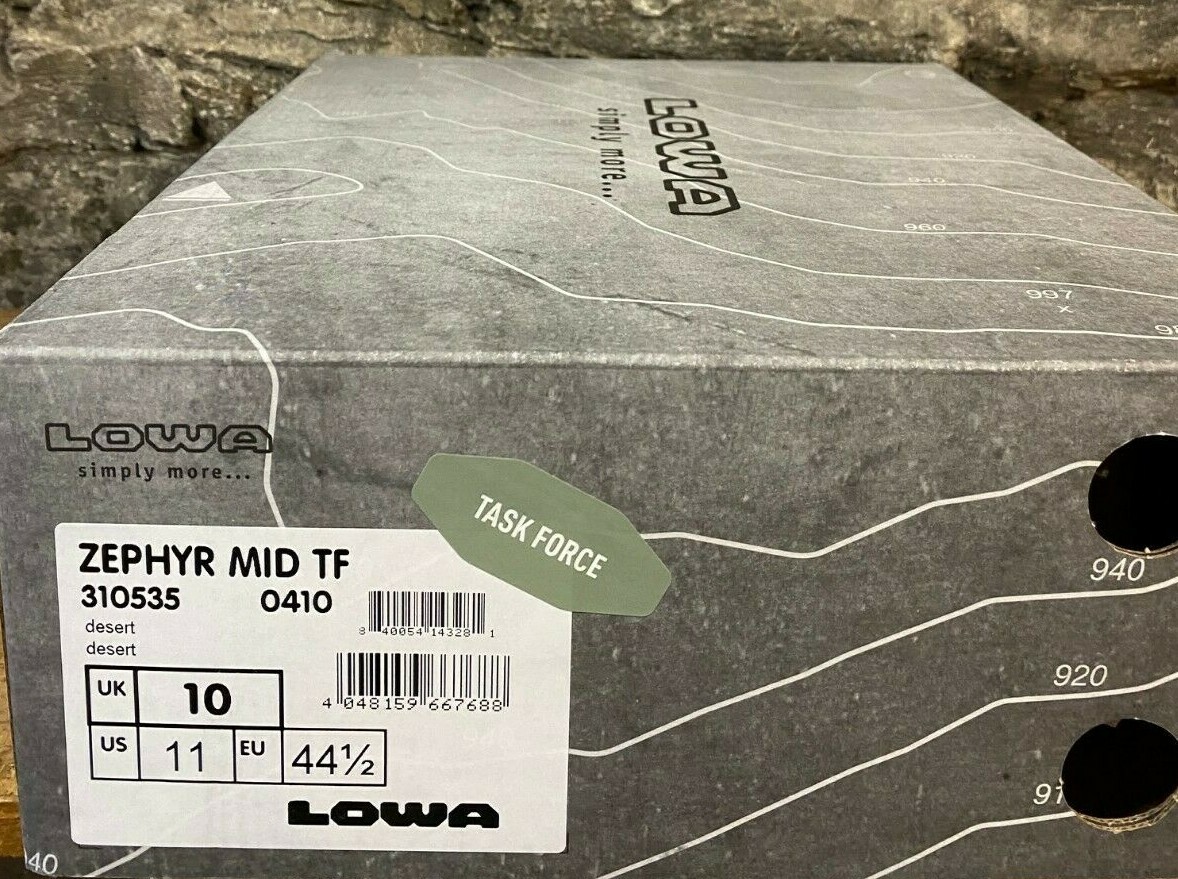 Pre-owned Lowa Zephyr Mid Tf Desert Op 310535 0410 Task Force Combat Boot In Box