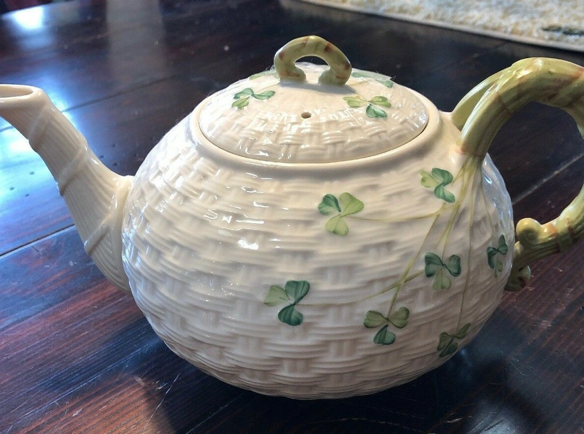 Belleek Large Shamrock Teapot