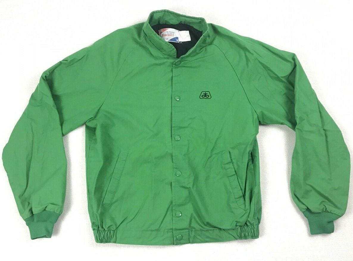 Vintage 80s Farmer Jacket M Medium Bomber Pioneer Seed Chore Coat Swingster USA