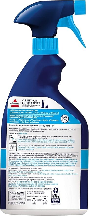 NEW Bissell 4001 Tough Stain Pre-Treat 22 oz Upholstery and Carpet Cleaner