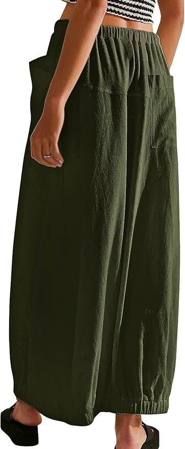 Women Baggy Parachute Skirt Comfy Casual Cotton Y2k Cargo Maxi Long Skirt