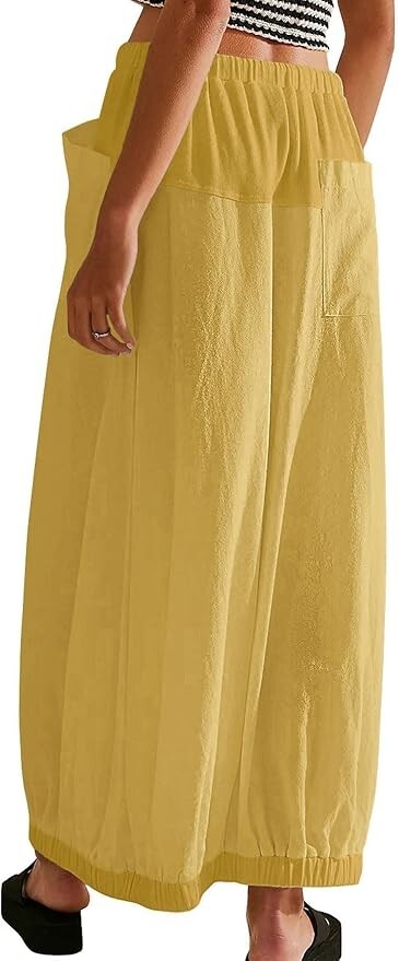 Women Baggy Parachute Skirt Comfy Casual Cotton Y2k Cargo Maxi Long Skirt