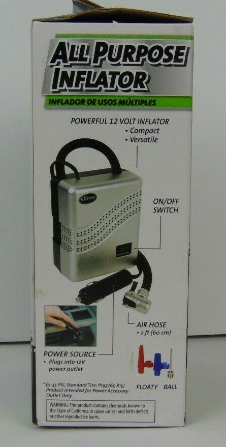 Slime All Purpose Inflator- Tires/ Inflatables/ Balls 12 Volt 40019
