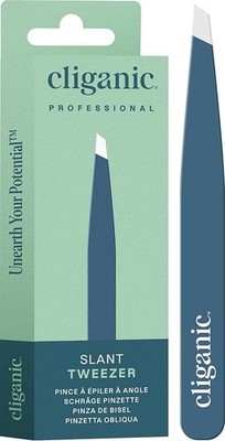 Cliganic Professional Eyebrow Tweezers Slant Tip (Blue) - Precision for Men