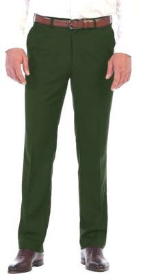 Gioberti Men's Hidden Expandable Waist Classic Fit Dress Pants - Green 38W x 30L
