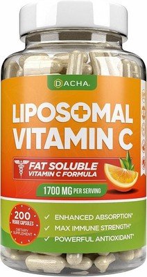 DACHA Natural Liposomal Vitamin C 1700mg Fat Soluble Formula Supplement 200 Caps