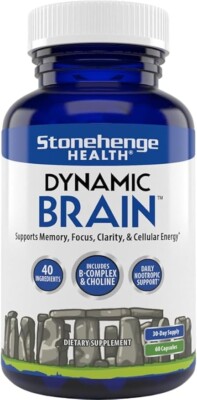 Stonehenge Health Dynamic Brain Supplement -Memory, Focus, & Clarity Exp-2025