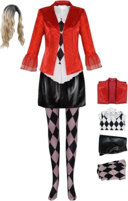 t5 Halloween Joker 2 Movie Costume Harley Quinn Cosplay Role Playing Medium