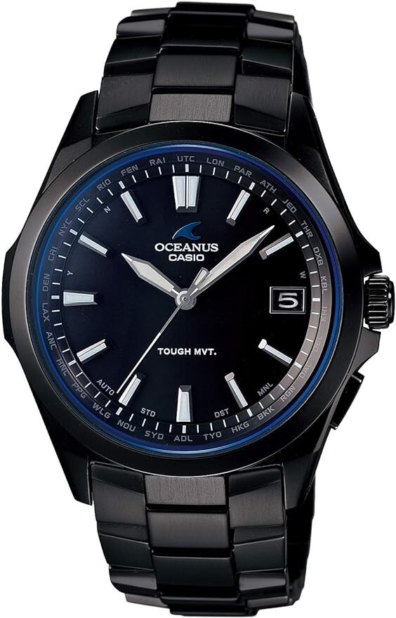 Pre-owned Casio Oceanus Ocw-s100b-1ajf Black Titanium Radio Solar Men's Watch With Box
