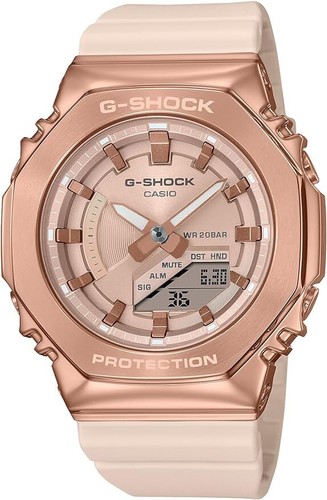 Pre-owned Casio G-shock Gm-s2100pg-4ajf Metal Case Pink Gold Analog Digital Watch Women